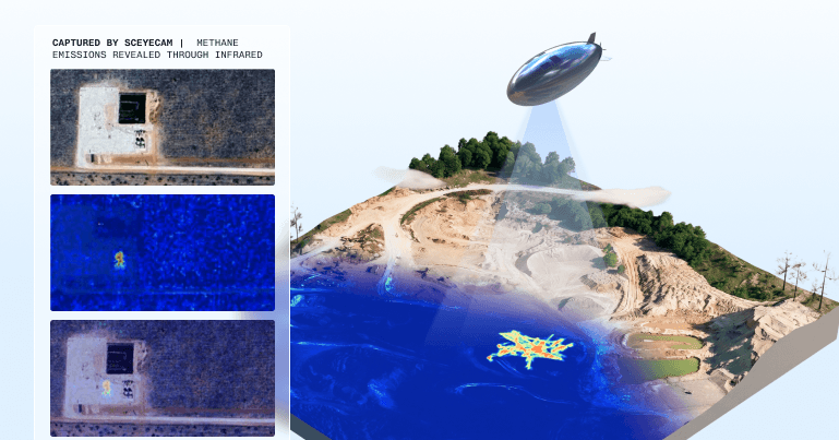 Infrared HAPS detecting methane emissions over industrial site