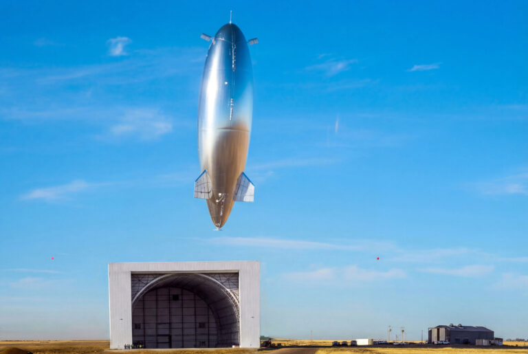 Sceye HAPS rising above hangar