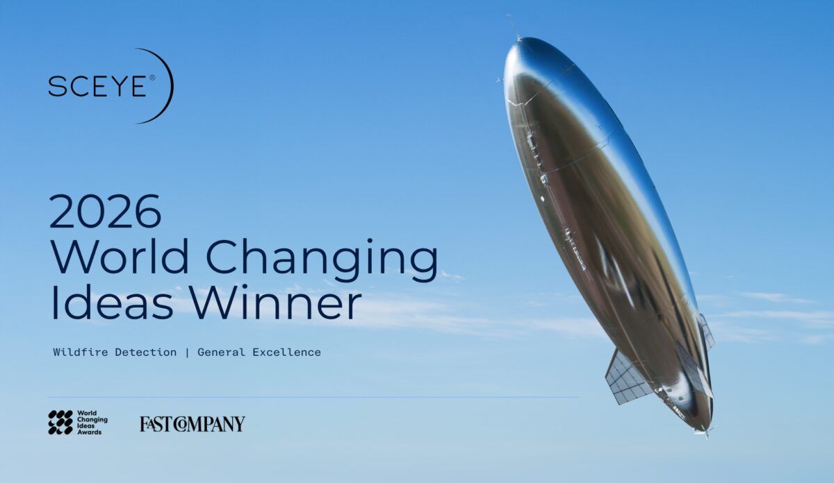 Silver airship promoting 2026 World Changing Ideas Winner