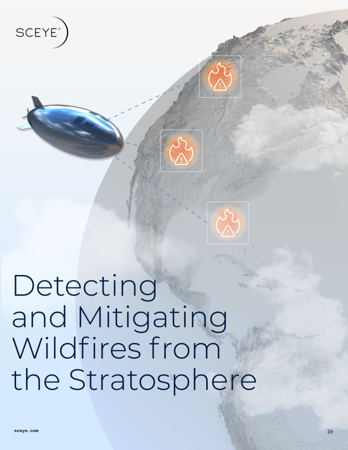 Stratospheric airship detecting wildfires over North America